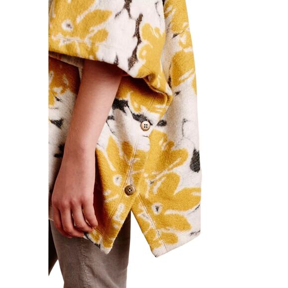 Anthropologie Saturday Sunday Floral Poncho Cowl Sweater Size M / L New w/o Tag - Picture 4 of 9